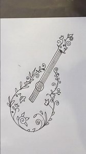 Easy Guitar Drawing | Step-by-Step Guitar Art Tutorial|#art #shortsfeed