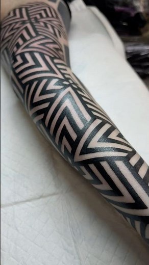 Geometric Inner Arm Sleeve Tattoo 🔥 #tattoo #tattooartist #tattoodesign
