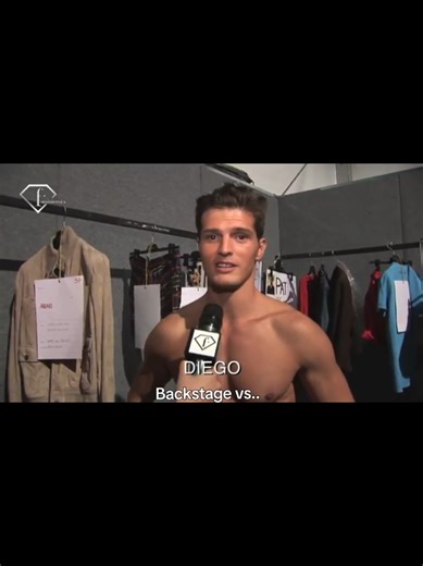 Diego Miguel Backstage vs Runway — DSquared2 Menswear 2012