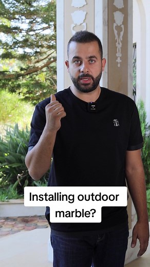 Avoid installing outdoor marble when it's wet or clogged. It’s best to ensure the surface is dry before installation. Also, remember that natural factors like sunlight and winter can affect the marble’s color and shine. ✨ #MarbleInstallation #HomeDesign #NaturalStone #MarbleCare #BuildingAdvice #QualityMaterials #Marble #explore #fyp #viral