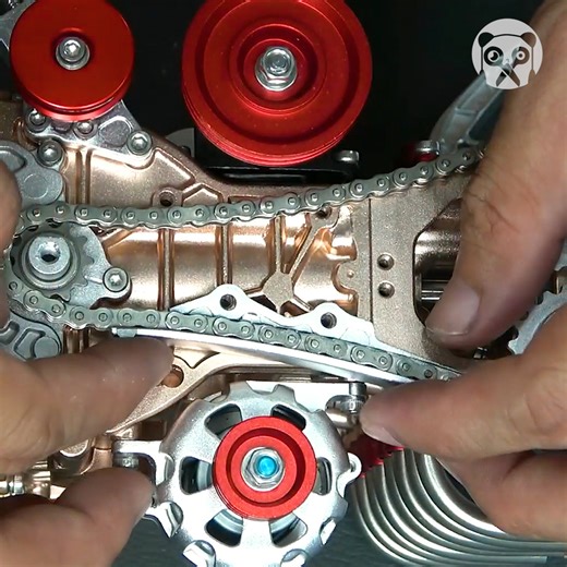 Assembling a mini four cylinder engine model | Awesome