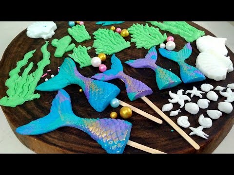 under the sea fondant tutorial | mermaid tail using silicon molder!