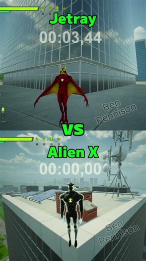 Jetray VS Alien X Falling Race 🏁 #ben10 #ben10game