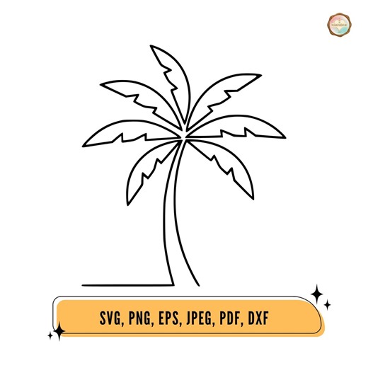 Palm Tree Outline SVG, Tropical Line Art Clipart (digital Download) - Etsy