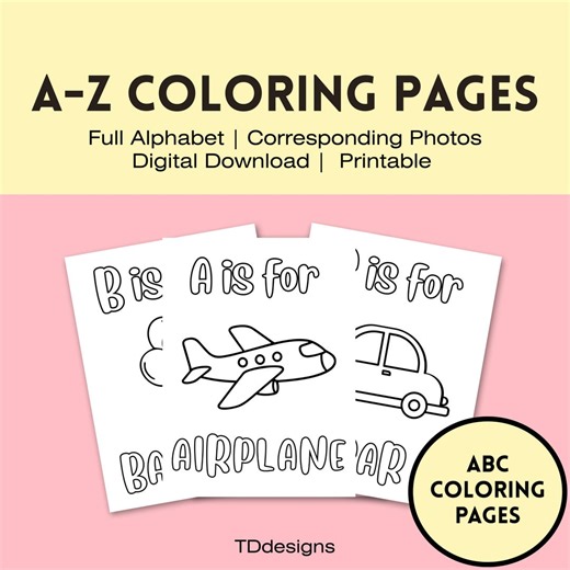 ABC Coloring Pages for Kids | Preschool Resources | Homeschooling Material | Letter A–Z Printable - Etsy