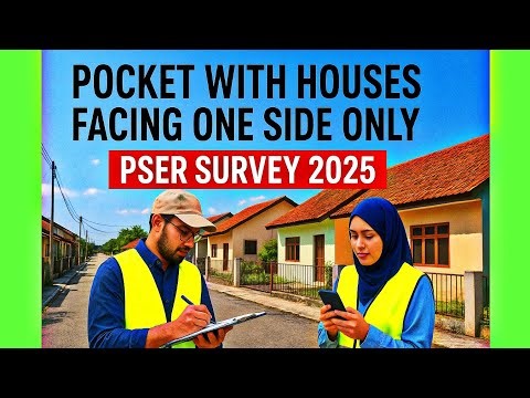 How to perform survey in a POCKET WITH HOUSES FACING one side only || PSER SURVEY 2025