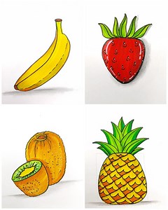 262K views · 8.7K reactions | Easy fruits drawing ideas for kids | Drawing Book | Facebook