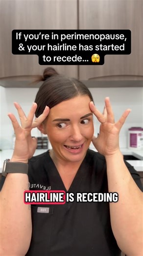 Elevate MD on Instagram: "If you’re in #perimenopause , & you’ve noticed that your hairline has started receding… THIS VIDEO IS FOR YOU! 🫣😅 Hair thinning is one of the MOST common complaints we hear from our perimenopause patients! 🥹 Let’s dive a little deeper, so we can better understand what is causing this. 🤿 During perimenopause, we commonly see elevated DHT (dihydrotestosterone) levels. DHT is the androgen that is typically to blame for perimenopause symptoms such as… 👉🏻 Hair loss 👉�