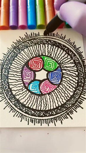 Drawing circle art Ideas for Beginners #short #drawing