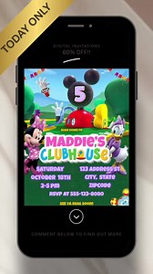 Mickey Mouse Clubhouse Personalized Digital Party Invite, Customized for You, Made for You, Printable JPG or PDF - Etsy Australia