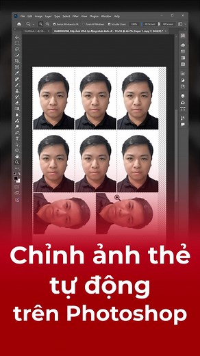 Cách chỉnh ảnh thẻ tự động trên Photoshop - Hướng dẫn từ panel Darkroom