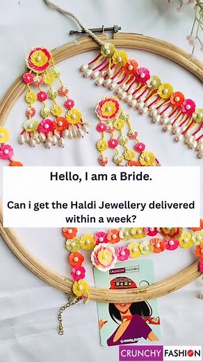 Crunchy Fashion| Handmade Earrings| Haldi Mehndi Jewellery | Yes, you heard it right.. we maintain the stock and can deliver your Haldi Mehndi jewelry in just 2-6 working days. DM us for more details... | Instagram