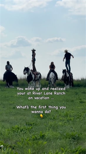 Imagine waking up in a world where things have slowed down and life just seems a lil simpler. ❤️ Our ranch vacations are designed to help you slow down, reconnect, and recharge. Filled with amazing horses, incredible food and the most magical experiences. ❤️ What’s the first thing you’d wanna do when you got here? P.S:You don’t have to dream… we still have a few select spots left in 2026 for those who’d like to come experience life at River Lane Ranch. ❤️✈️🐴 www.riverlaneranch.com Click - Vacat