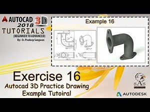 Autocad 3D Practice Drawing | Exercise 16 | Autocad 3D Example Tutorial Video Lecture | A complete Guide to AutoCAD (Hindi) - Design Softwares