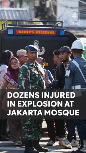 Dozens of people have been injured in an explosion at a mosque in the Indonesian capital Jakarta. The incident happened during Friday prayers inside a school complex in the north of the city. Local police said the cause of the explosion is still being investigated, and that 55 people are being treated in hospital - some with serious injuries. #Mosque #Explosion #Indonesia #News #Channel4News | Channel 4 News