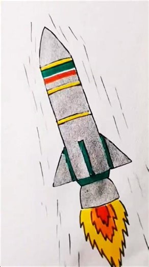 Rocket 🚀 drawing easy #art #drawing #easydrawing #shorts#shortsfeed #viral#usashorts