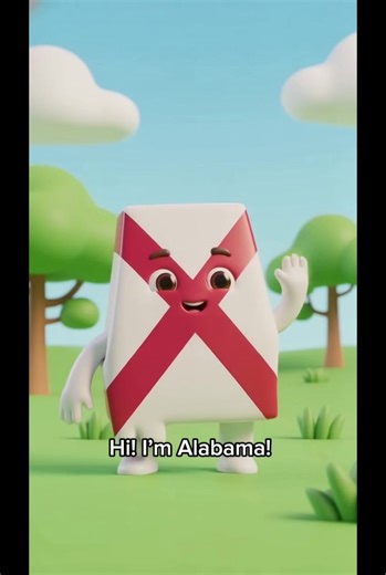 Meet Alabama! 🇺🇸 Fun state facts for kids ✨ Which state should we do next? #MeetTheStates #LearnOnTikTok #KidsLearning #Education #Alabama