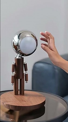 A calm cosmic glow Lunar Robot Astronaut Wooden Table Lamp ( # 2883 ) ▶️