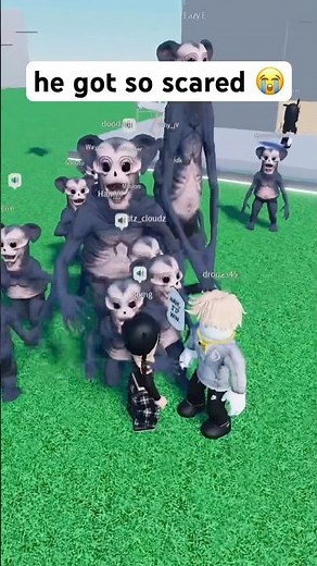 he got so scared 😭 #roblox #funny #trolling #memes #meme #scary