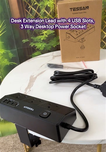 TESSAN Desk Extension Lead with USB-C