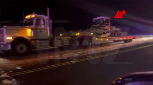 Jeremy Renner's Snowcat Being Towed Away After The Incident