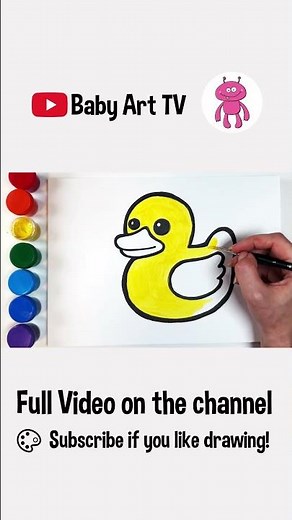 Cute Yellow Duck 🐤 | Easy Drawing for Kids
