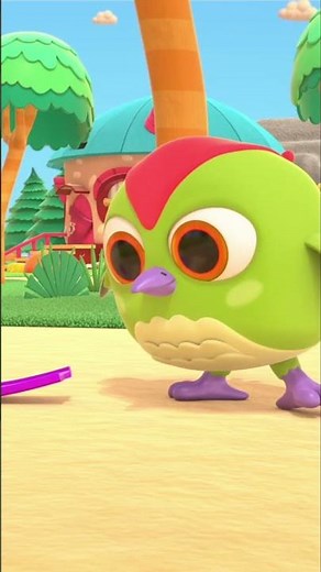 Peck Peck the Woodpecker Finds a New Toy. Children's Cartoon with Hop Hop the Owl