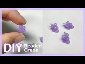 DIY) Beaded grape tutorial🍇