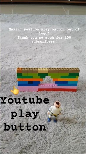 Building youtube play button! Thanks so much for 100 subscribers!❤️#subscribe#lego#playbutton#viral