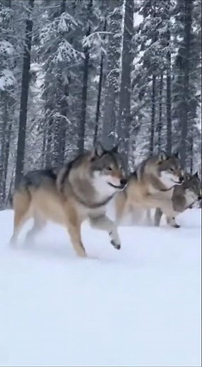 Wolf Pack Running Through Snow in Stunning Slow Motion 🐺