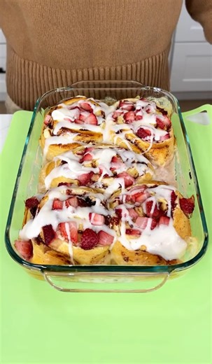 Strawberry cheesecake cinnamon rolls made better