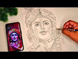 Holi Special Krishna Drawing 🎨 | Pencil Sketch to Colour | Radha Krishna Holi Art