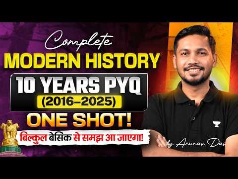 Complete Modern History PYQ: 10 Years UPSC Prelims Analysis (2016–2025) | One Shot Revision 2026