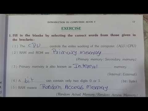5th standard Computers Workbook Book 5 Exercise 2 #5thstandard #computerworkbook