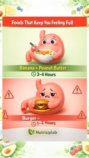 Foods That Keep You Feeling Full Longer 🍌🥜 vs 🍔 #Shorts