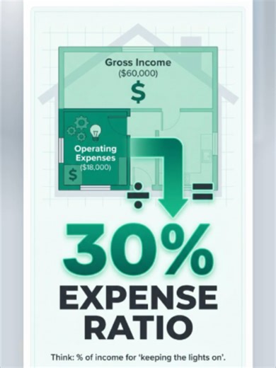 Real Estate Math: Understanding Expense Ratio 📊 Quick tip for your real estate exam! The Expense Ratio shows how much gross income goes to operating costs. Keep this formula handy! What other ratios confuse you? Let me know! #RealEstateExam #PropertyManagement #RealEstateMath #ExamPrep #RealEstateTips