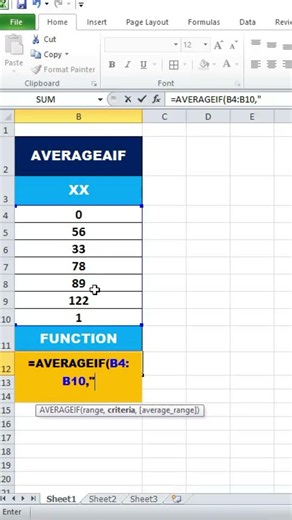 AVERAGEIF Function in Excel | Conditional Average Formula