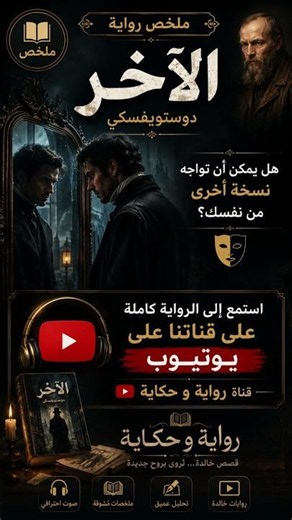قابل نسخةً منه فسرقت حياته بالكامل الآخر دوستويفسكي #ملخص_رواية #قصص #رواية_وحكاية