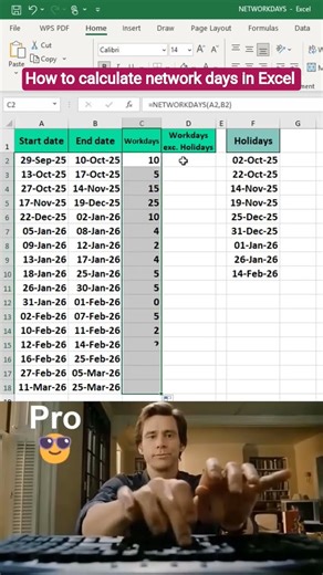 How to calculate network days in Excel#excel #edexcel #sorts #viral #ytshorts #youtubeshorts
