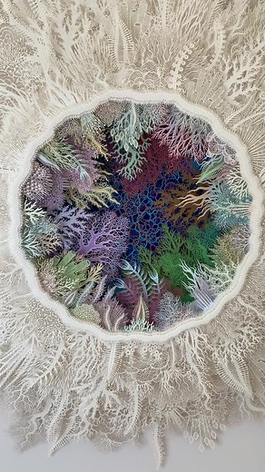 Get an up-close view of artist Rogan Brown's stunning new paper sculptures. See more of the works today on Colossal: https://www.thisiscolossal.com/2021/11/paper-sculptures-rogan-brown-coral-bleaching/ Want more from Colossal? Join a newsletter: www.thisiscolossal.com/newsletters/ Support independent arts publishing and become a Colossal Member 💕: www.thisiscolossal.com/members/?utm_source=facebook&utm_medium=social&utm_campaign=video-post | Colossal