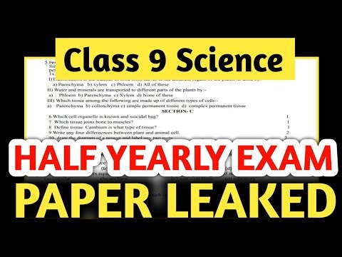 Half Yearly Exam Class 9 Science | Class 9 Science Half Yearly Exam Question Paper | Science Class 9