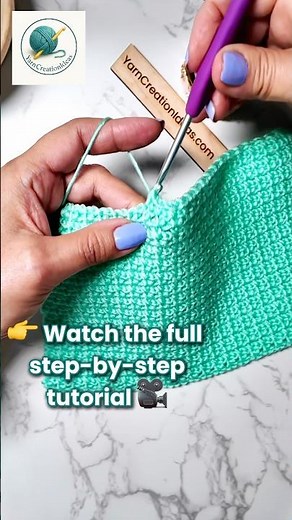 Moss Stitch with a Twist 🧶 Easy Knit-Look Crochet Stitch #Shorts #crochetstitch #crochettutorial