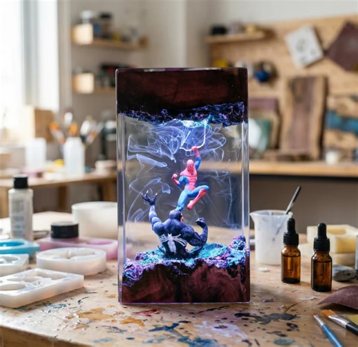 SpiderMan Resin Lamps