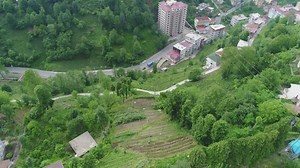 Tea Terrace at the edge of a village - Free Stock Video