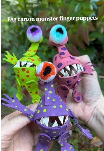 Turn an empty egg carton into a whole little crew of monsters! Recycled materials a whole lot of imagination = a Halloween craft that’s just as fun to make as it is to play with. These little monster finger puppets are the perfect spooky project for kids who love to create, imagine, and make their own fun. I have SO many more easy, imaginative Halloween crafts coming your way, followed by plenty of crafty holiday magic. If you love making things with your kids (or just for your own fun), follow 
