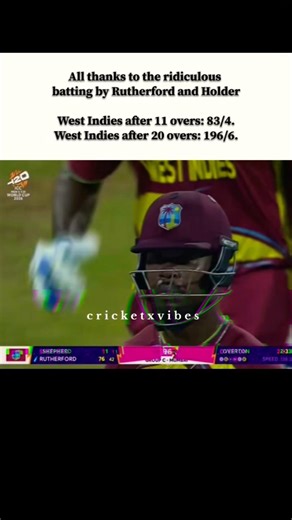 Rutherford & Holder turned 83/4 into 196/6 😱🔥 #t20worldcup2026 #wivseng #rutherford