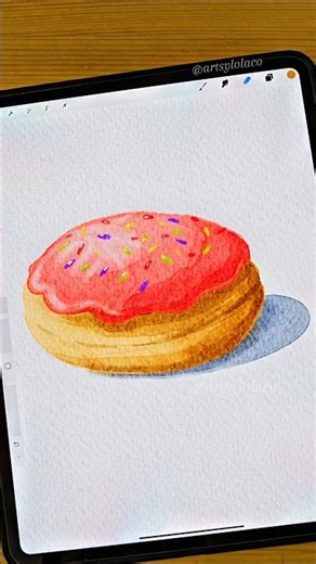 Sprinkled Donut 🍩 #procreate #art #shorts #watercolor