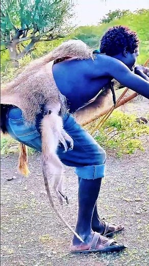 Hadzabe Hunters Stalk Wild Lions and Deer Herd! 🦁🦌 #Shorts #wildharvest #primitivebow