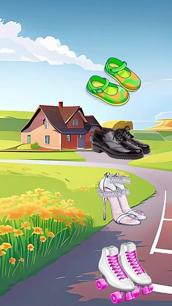 Animated Shoes in a Sunny Countryside Setting