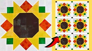 Easy Sunflower Quilt Block Tutorial